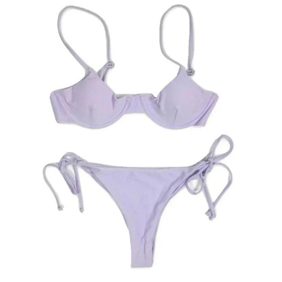 LAVENDER THONG BIKINI - Picture 1 of 5